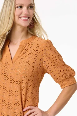 Eyelet Puff Sleeve Top