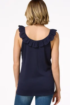 Eyelet Ruffle Tank