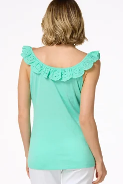 Eyelet Ruffle Tank