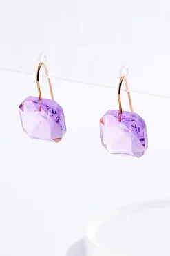 Faceted Square Dangle Earrings