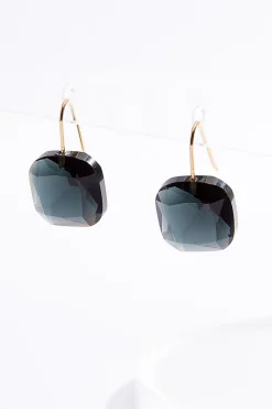 Faceted Square Dangle Earrings