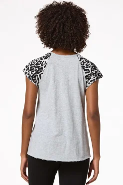 Faith Leopard Sleeve Tee
