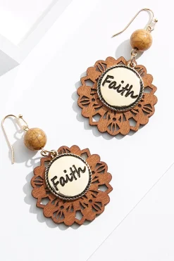Faith Wood Cutout Earrings