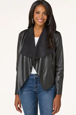 Faux Cascading Moto Jacket
