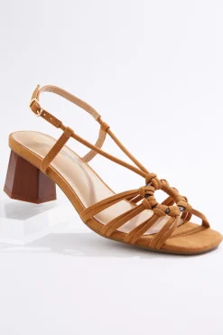 Faux Suede Strappy Sandals