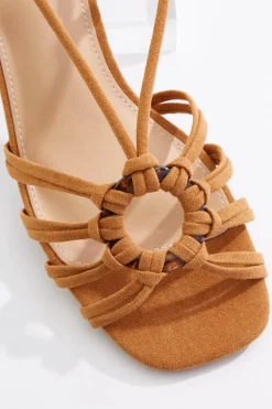 Faux Suede Strappy Sandals