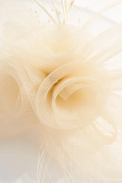 Feather Pearl Veil Fascinator
