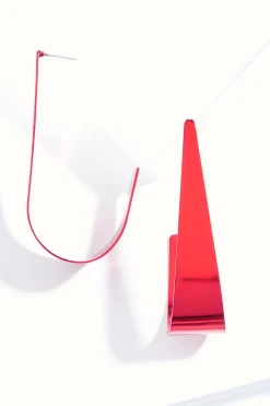 Flat Colored Metal Hoop Earrings