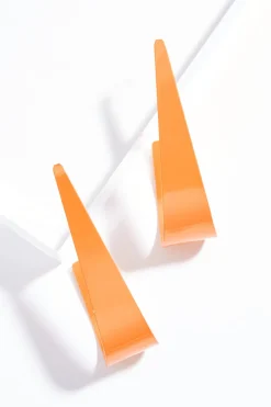 Flat Colored Metal Hoop Earrings