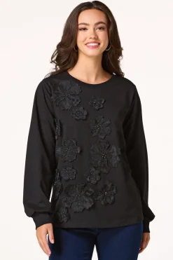 Floral Applique Sweatshirt