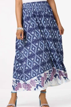 Floral Border Maxi Skirt