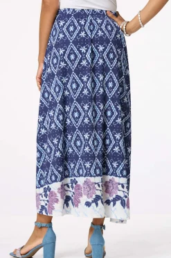 Floral Border Maxi Skirt