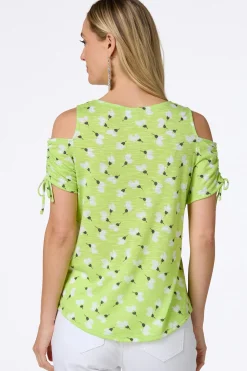 Floral Breeze Cold Shoulder Top