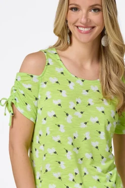 Floral Breeze Cold Shoulder Top