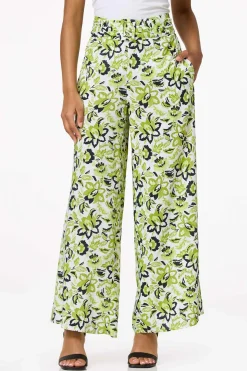 Floral Buckle Waist Pants