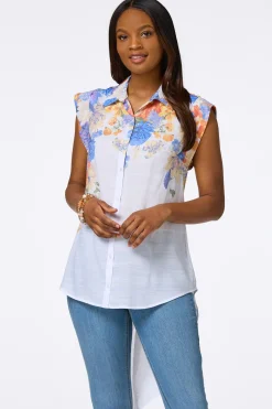 Floral Button Front Tunic