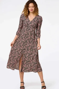 Floral Cinched Sleeve Dress