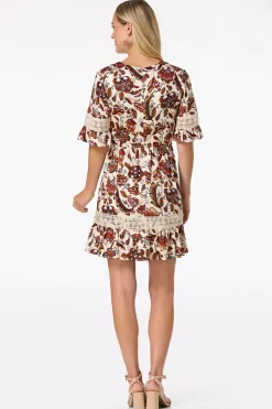 Floral Crochet Trim Dress