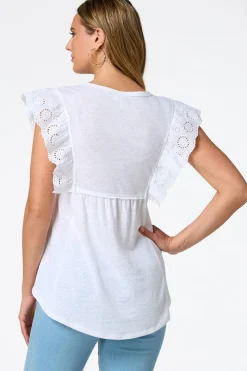 Floral Embroidered Babydoll Top
