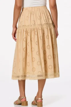 Floral Eyelet Embroidered Skirt