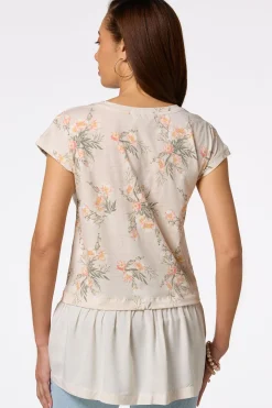 Floral Eyelet Hem Top