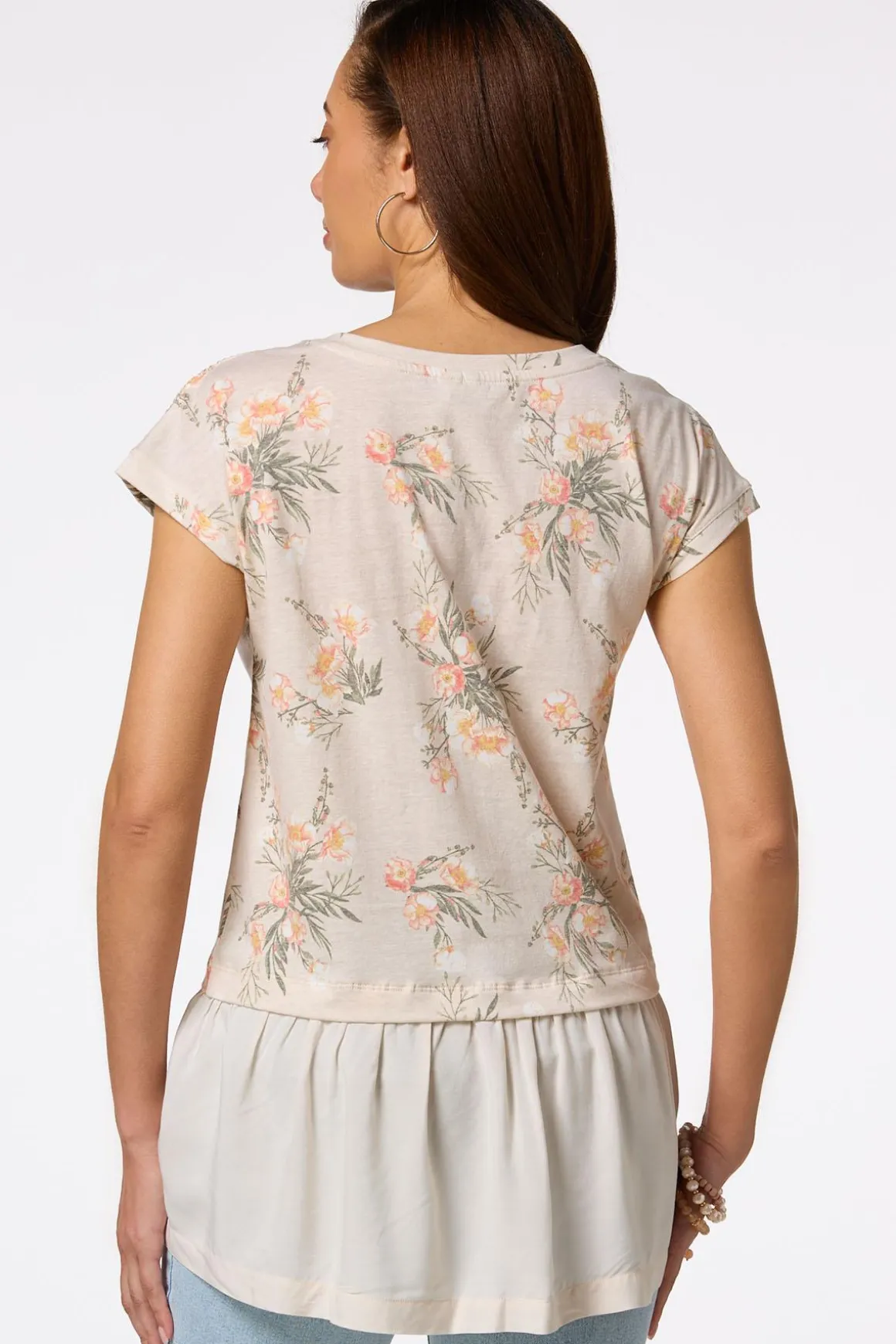 Floral Eyelet Hem Top
