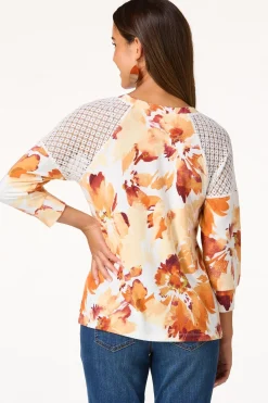 Floral Lace Shoulder Top