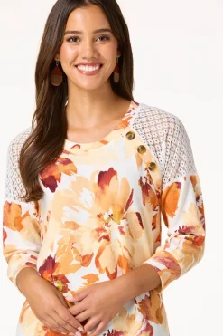 Floral Lace Shoulder Top