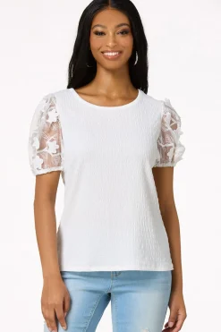 Floral Mesh Sleeve Top
