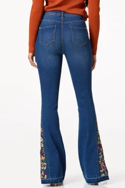 Floral Paisley Embroidered Jeans