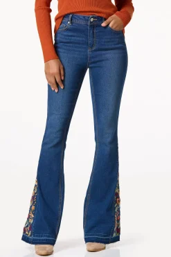 Floral Paisley Embroidered Jeans