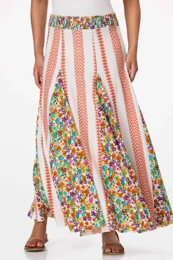 Floral Panel Maxi Skirt