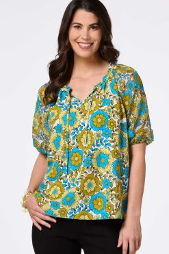 Floral Sheer Sleeve Top