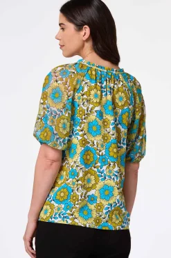 Floral Sheer Sleeve Top
