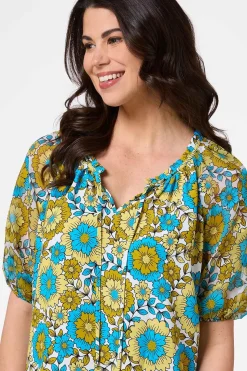 Floral Sheer Sleeve Top