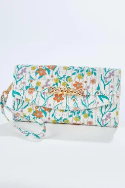 Floral Textured Wristlet Wallet