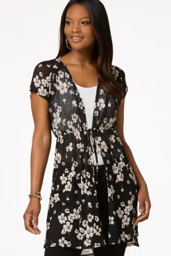 Floral Tie Front Cardigan