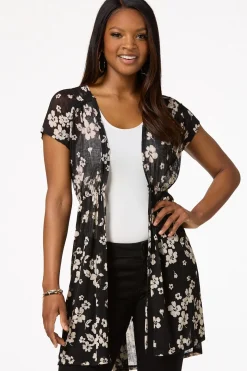 Floral Tie Front Cardigan