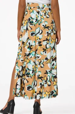 Floral Tie Front Maxi Skirt
