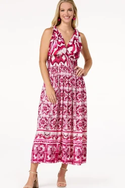 Floral Tile Maxi Dress