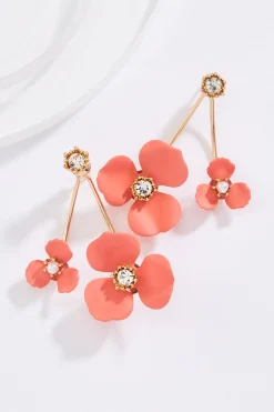 Flower Front Back Post Earrings