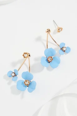 Flower Front Back Post Earrings