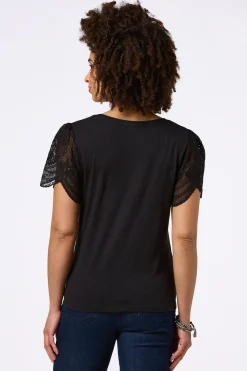 Flutter Eyelet Sleeve Top