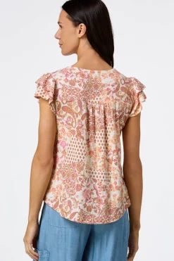 Flutter Floral Lace Trim Top