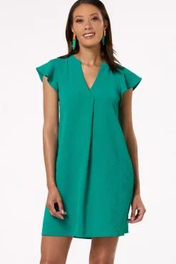 Flutter Sleeve Shift Dress