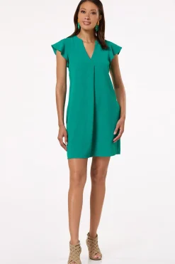 Flutter Sleeve Shift Dress