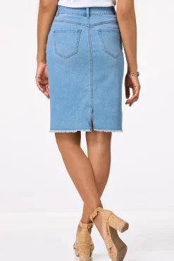 Foiled Denim Skirt