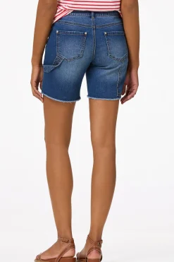 Frayed Cargo Denim Shorts