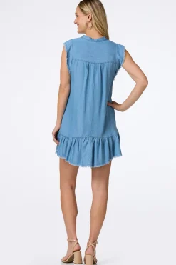 Frayed Chambray Dress