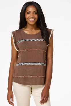 Fringe Ribbon Trim Top